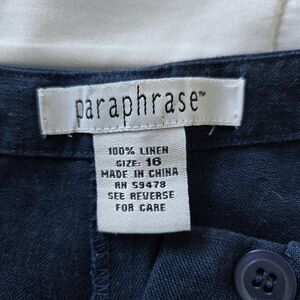 Linen Cargo‎ Paraphrase Cropped High-Rise Pants Size 16